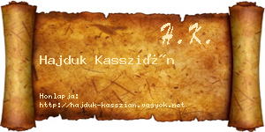 Hajduk Kasszián névjegykártya